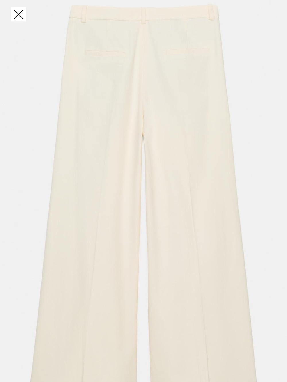 NWT/ Sz Med /Wide-Leg Cream Trousers - Classic High-Rise Women’s Pants - Picture 8 of 8